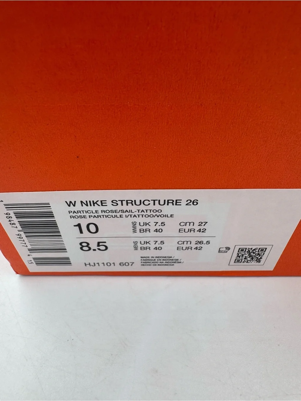 Nike Air Zoom Structure 26 Particle Rose Sail Tattoo BRAND NEW Size 10 Women
